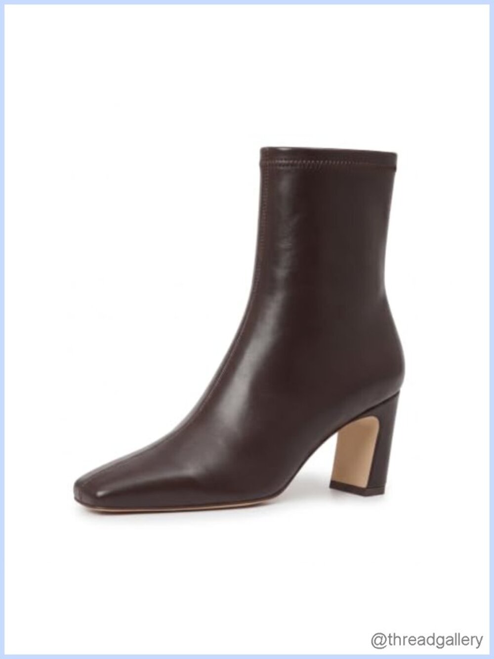 Women's Square Toe Chunky Heel Ankle Boots Side Zip Faux Leather Booties